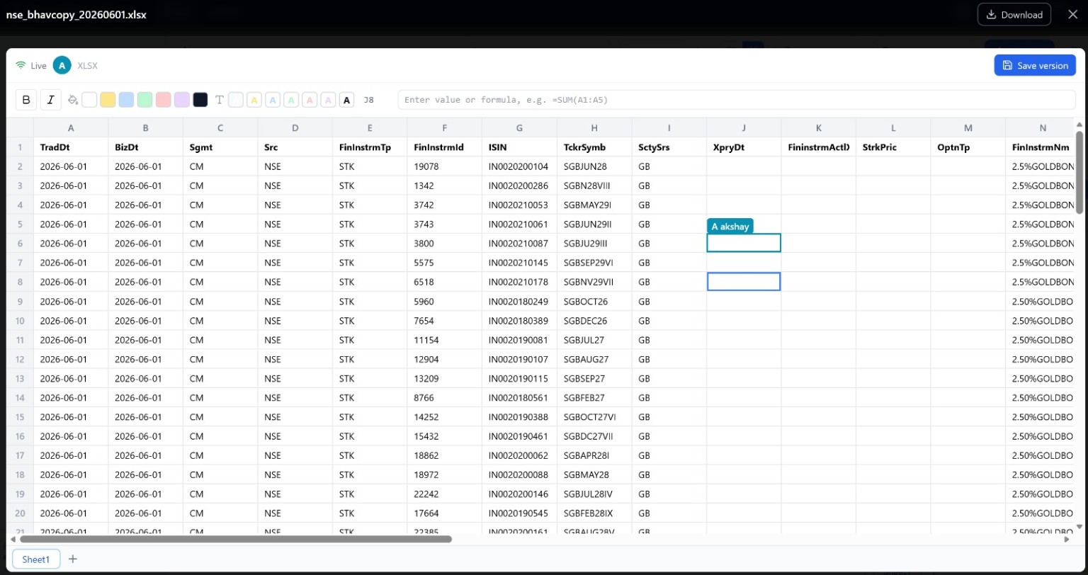 Real-time spreadsheet collaboration